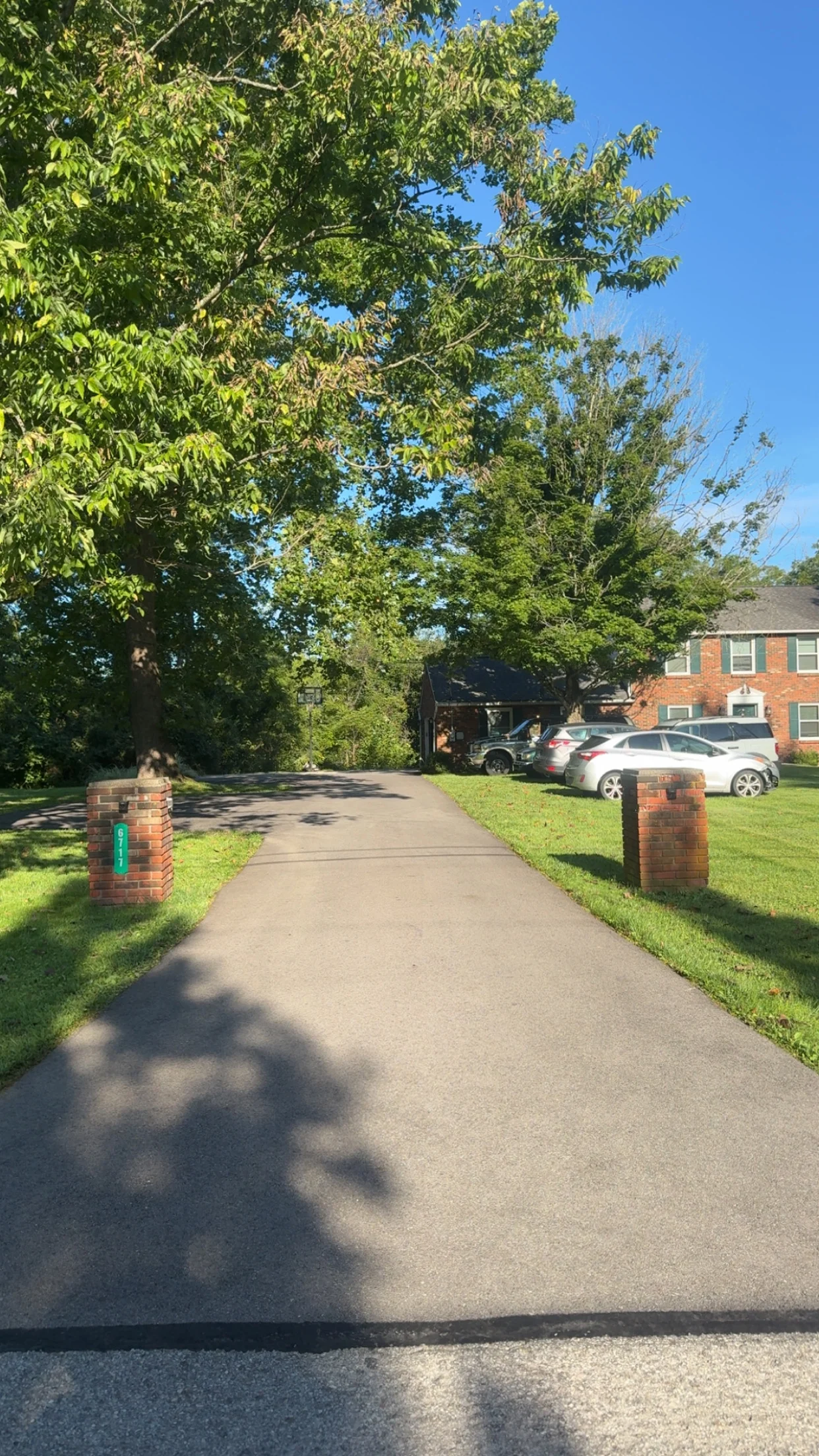 Driveway before sealcoating in Cincinnati, OH