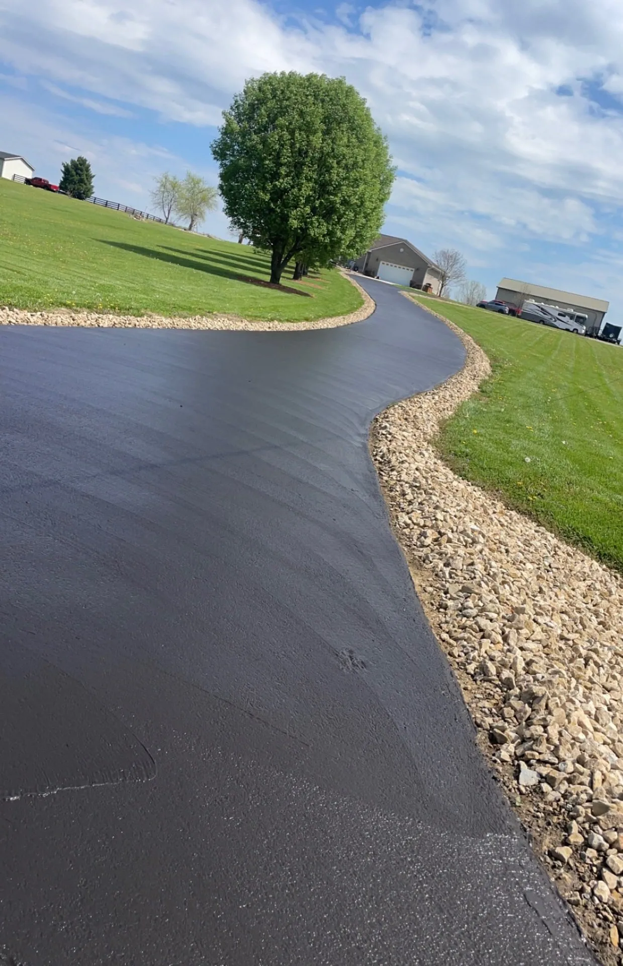 Residential driveway sealcoating project in Cincinnati, OH